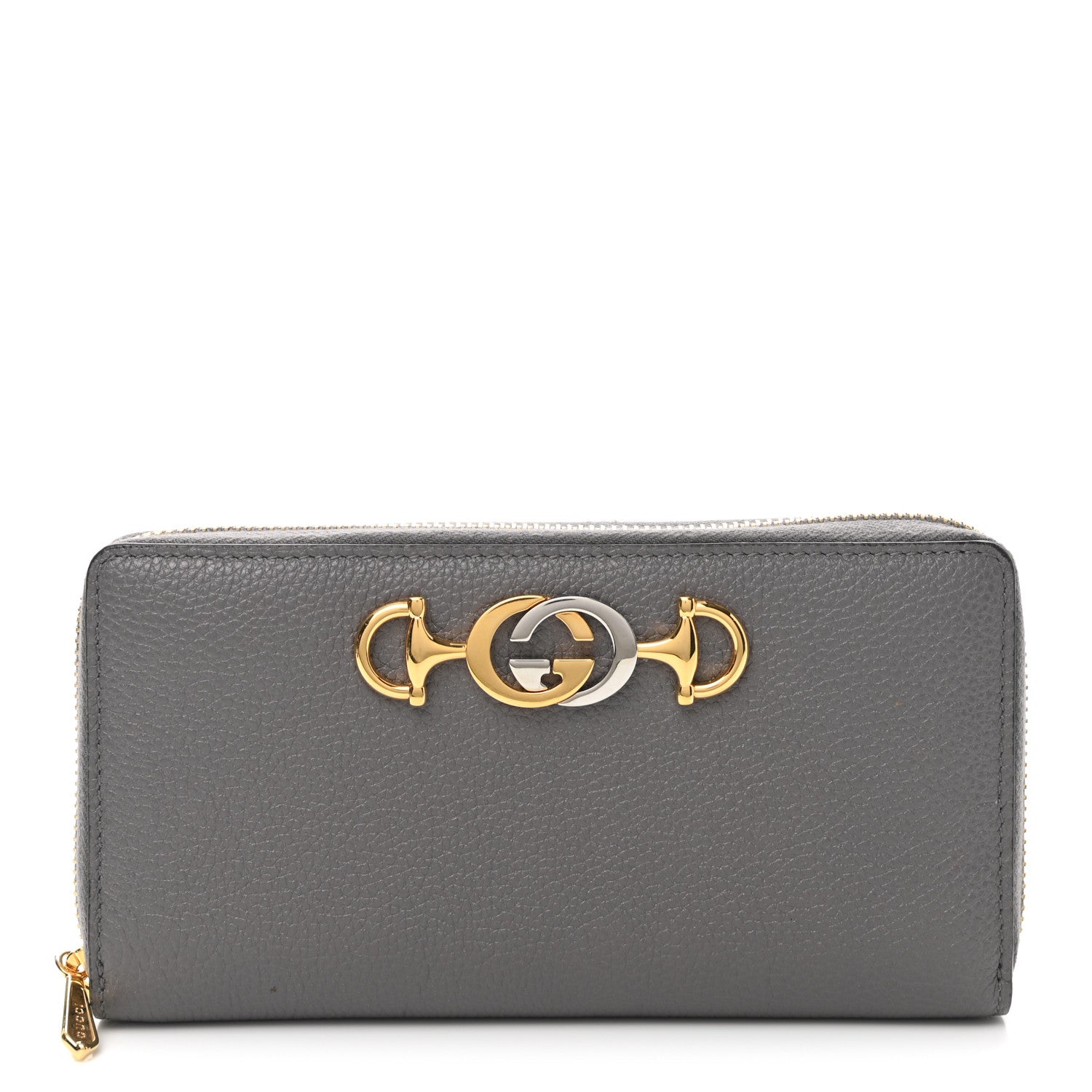 Gucci Grainy Calfskin Zumi Zip Around Wallet Dusty Grey 1 of 8