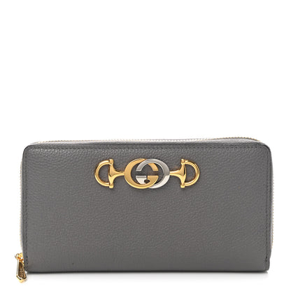 Gucci Grainy Calfskin Zumi Zip Around Wallet Dusty Grey 1 of 8