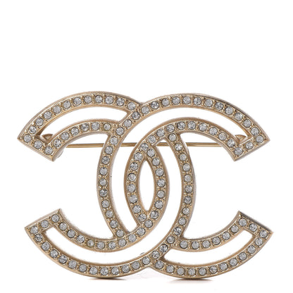 Chanel Crystal CC Brooch Gold 1 of 5