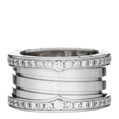 Bulgari 18K White Gold Diamond B.Zero1 Four-Band Pave Ring 52 6 1 of 6