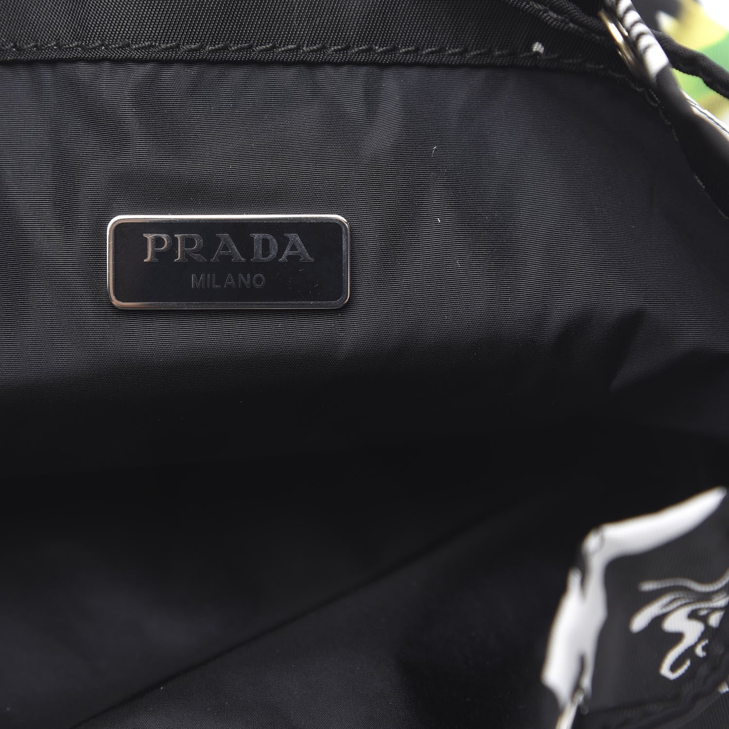 Prada Saffiano Tessuto Nylon Sirene Bucket Wristlet Mango 6 of 9
