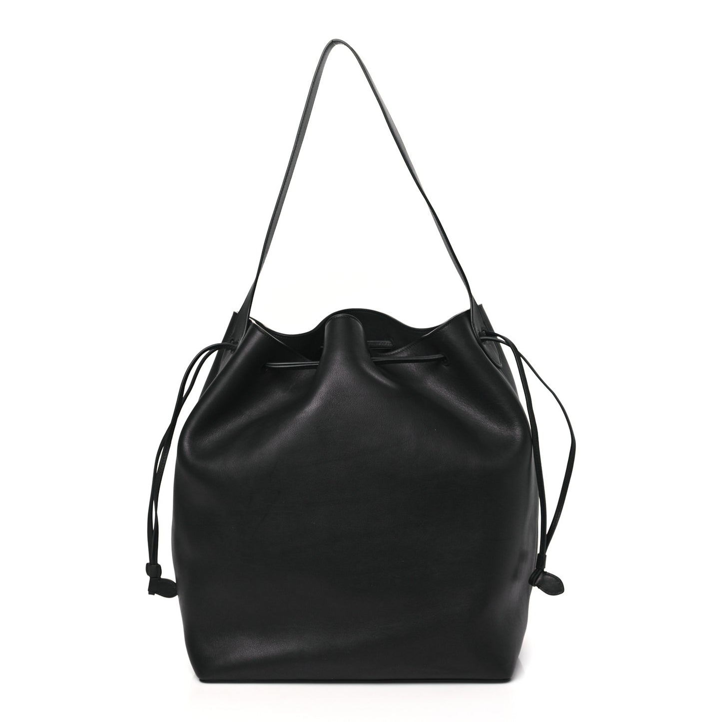 Saddle Calfskin Belvedere Bucket Bag Black