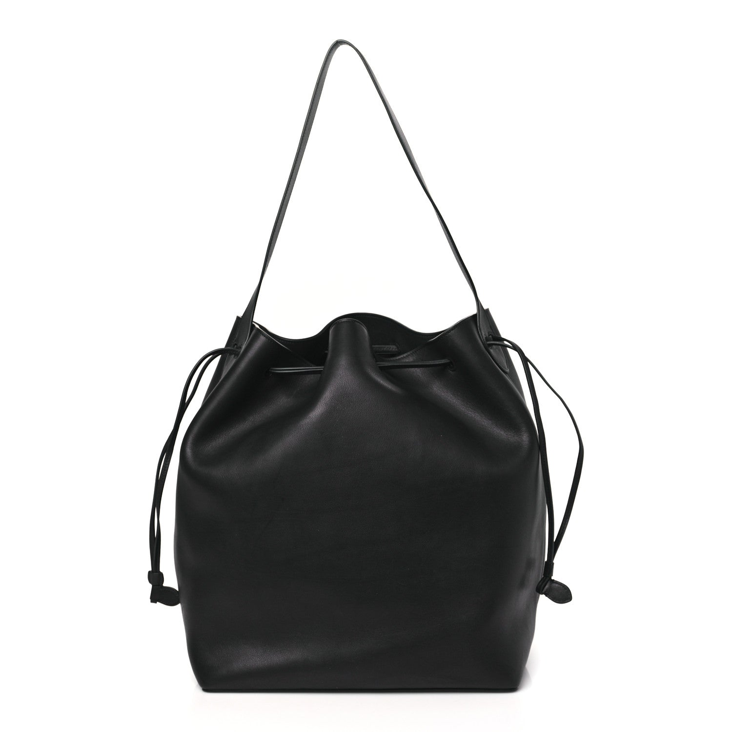 The Row Saddle Calfskin Belvedere Bucket Bag Black 1 of 8