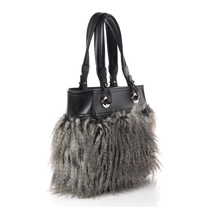 Chanel Calfskin Fantasy Fur Shopper Tote Black 3 of 13