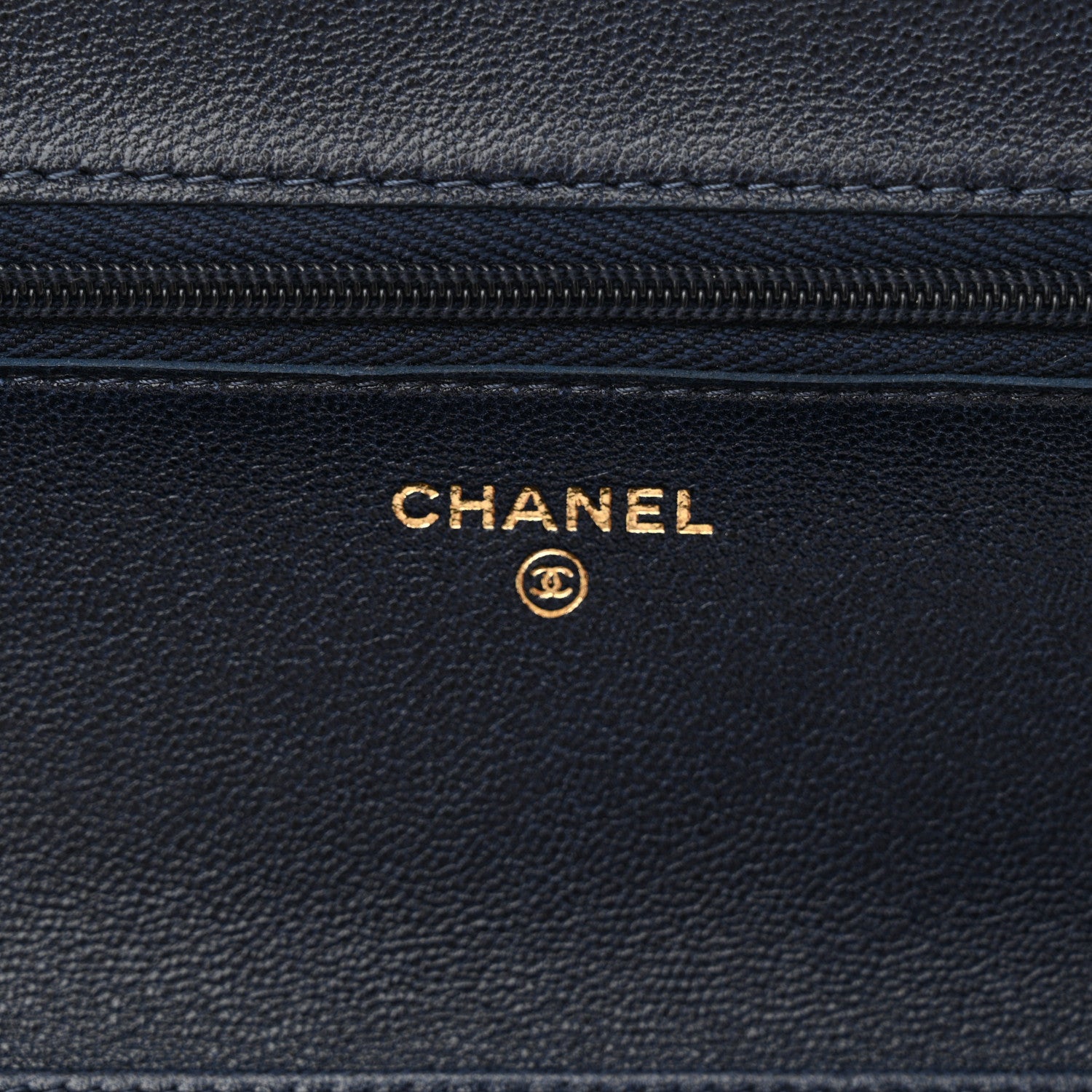 Chanel Lambskin Quilted CC Wallet On Chain WOC Dark Blue 6 of 11