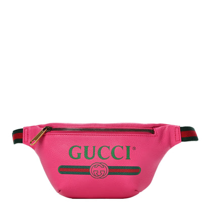 Gucci Grained Calfskin Small Logo Belt Bag Box Pink Green 1 of 11