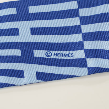 Hermes Silk Op'H Twilly Indigo Ciel 5 of 6