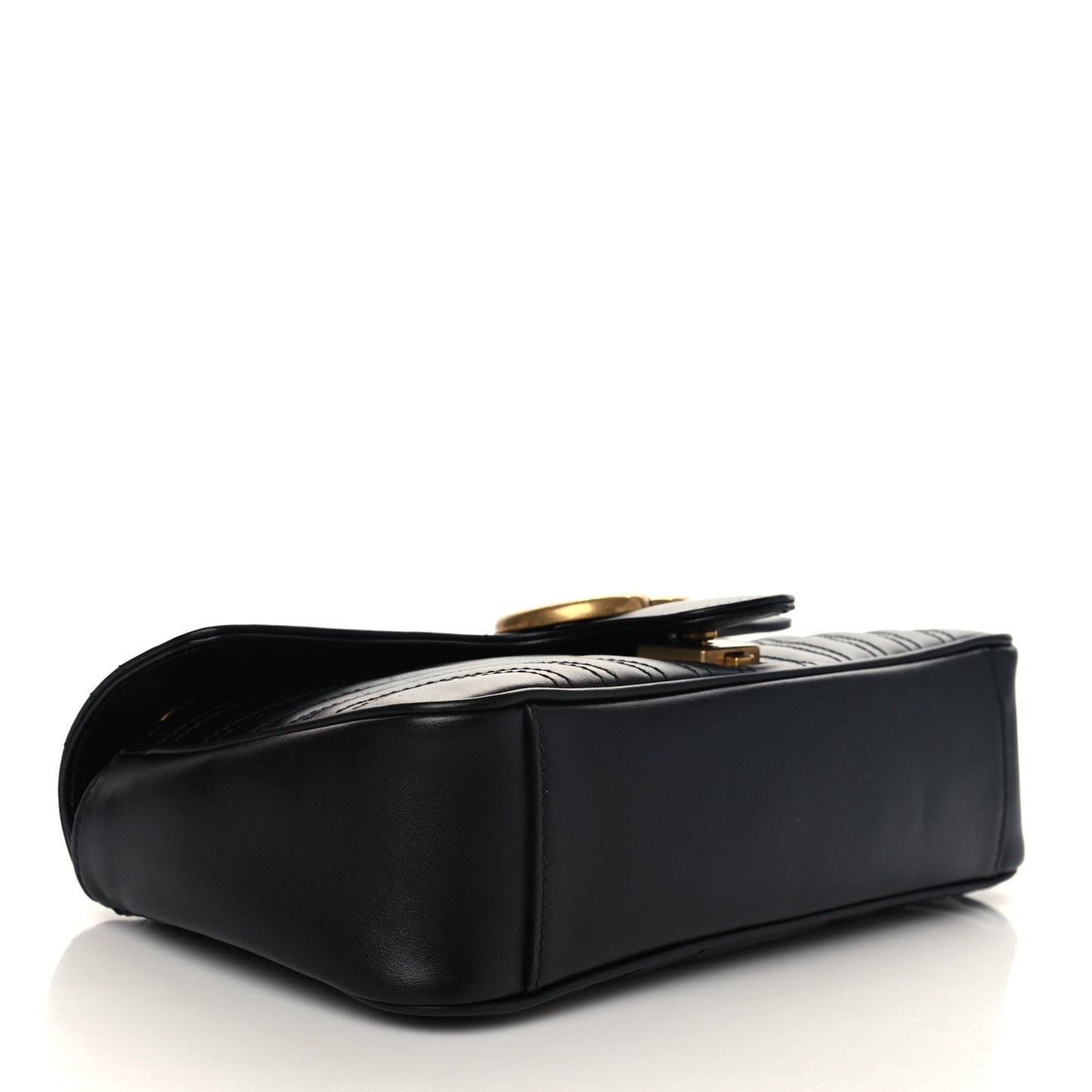 Calfskin Matelasse Small GG Marmont Shoulder Bag Black