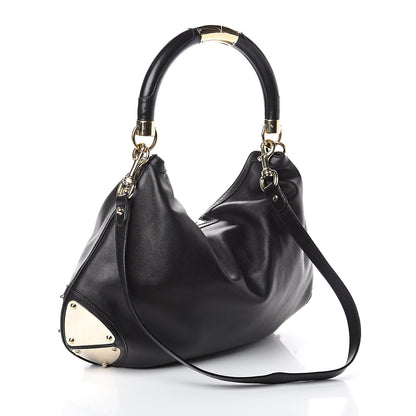 Gucci Calfskin Large Indy Top Handle Hobo Black 2 of 8