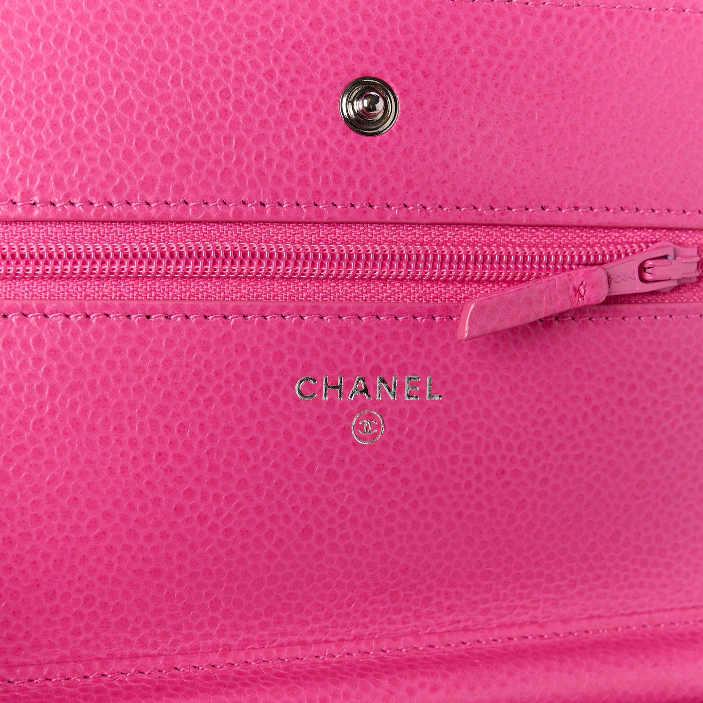 Caviar Enamel Quilted Wallet On Chain WOC Rose