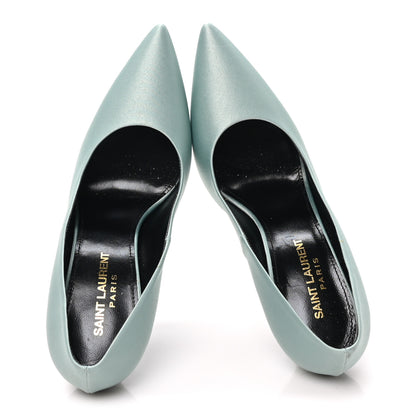 Saint Laurent Satin Crepe Monceau 110 Pumps 36.5 36.5 Light Green 2 of 8