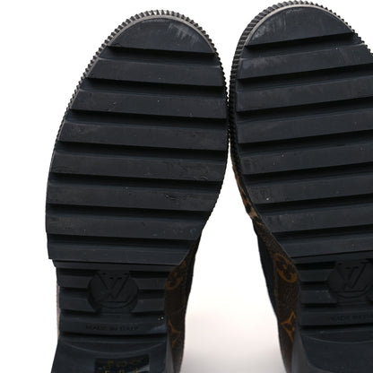 Louis Vuitton Suede Calfskin Monogram Laureate Platform Desert Boots 40 Black 9 of 9