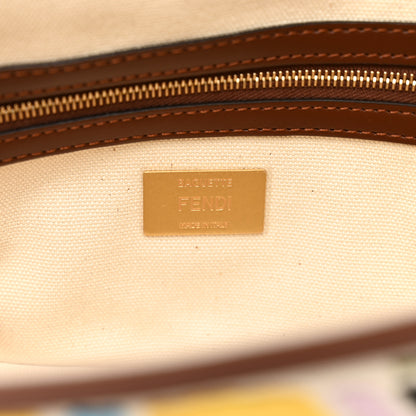 Fendi X SARA COLEMAN Canvas Vitello King Seta FF Fish Eye Embroidered Baguette Grezzo Multicolor Ghianda 7 of 9