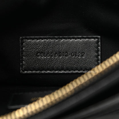 Saint Laurent Grain De Poudre Chevron Monogram Large Bill Pouch Black 7 of 7
