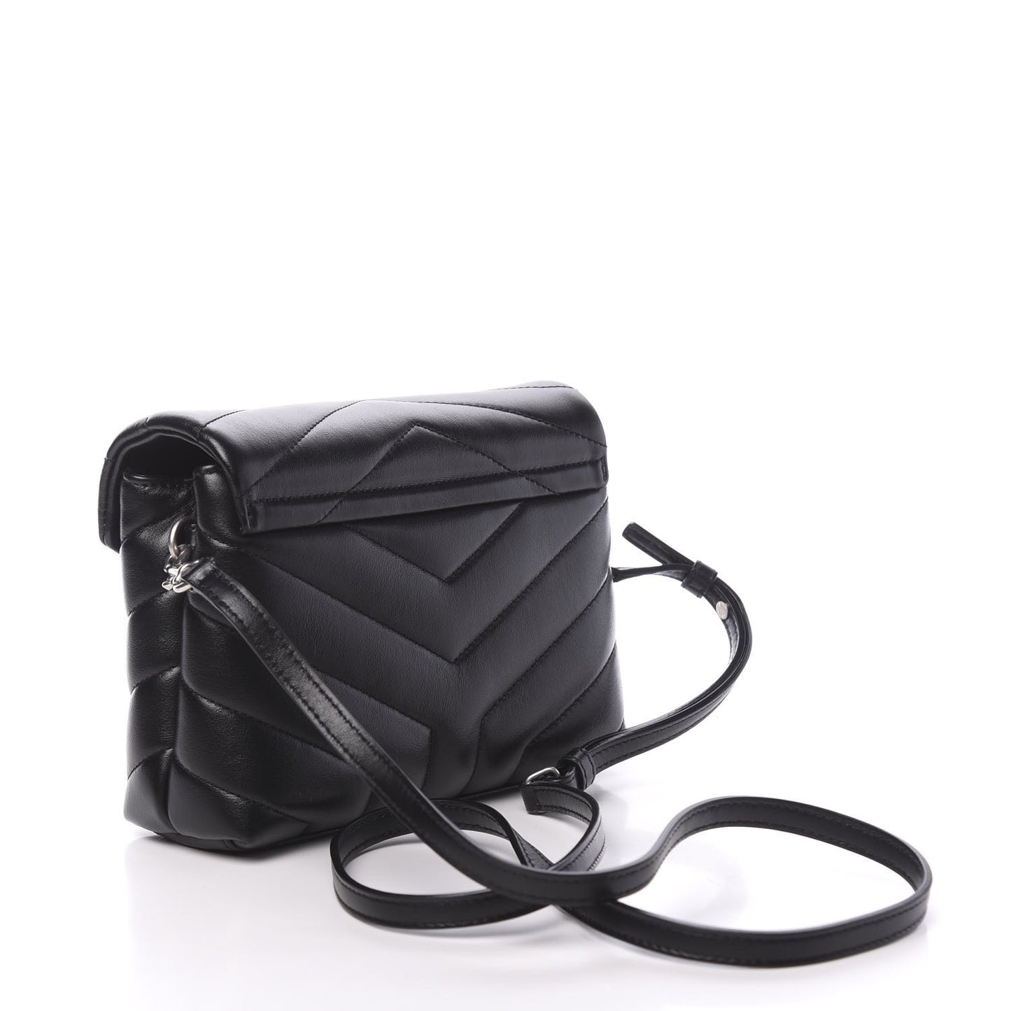 Calfskin Y Quilted Monogram Toy Loulou Crossbody Bag Black