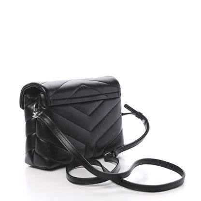 Saint Laurent Calfskin Y Quilted Monogram Toy Loulou Crossbody Bag Black 3 of 10