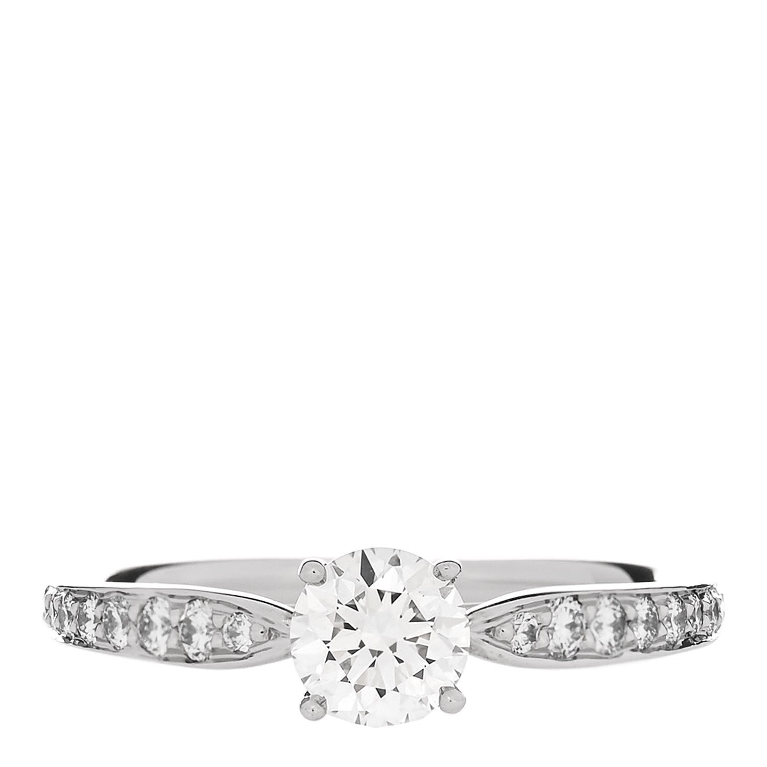 Tiffany Platinum Diamond .47ct Round Brilliant Harmony Engagement Ring 51 5.75 1 of 7