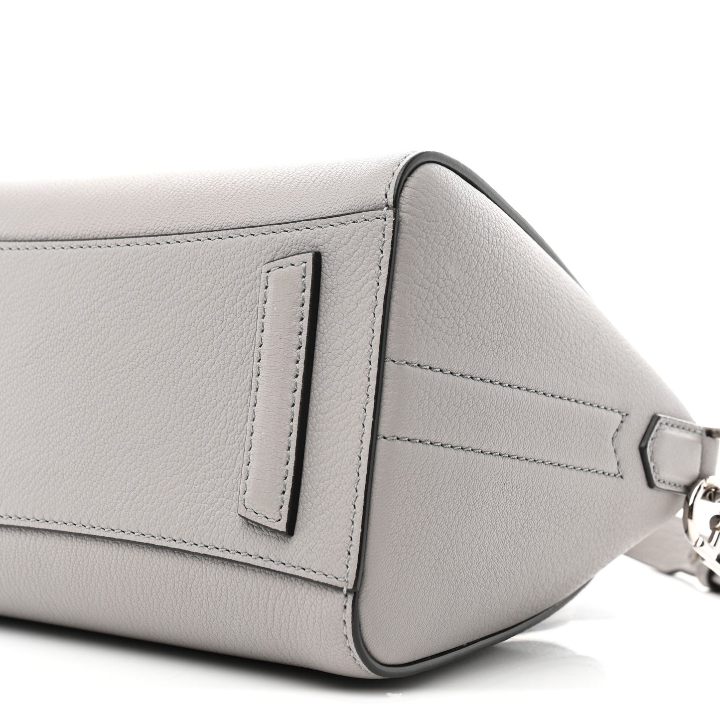 Sugar Goatskin Mini Antigona Pearl Grey