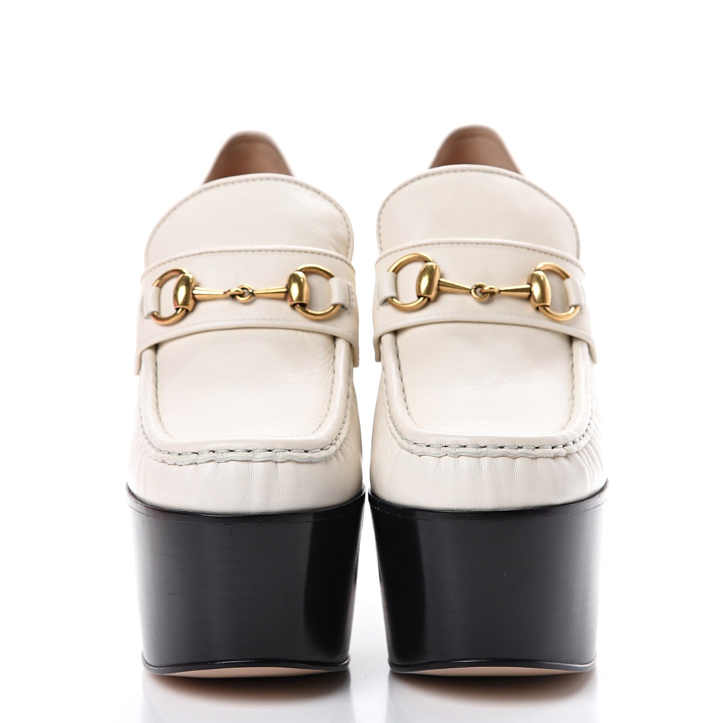 Malaga Kid Pearl Studded Vegas Platform Loafers 38.5 Mystic White