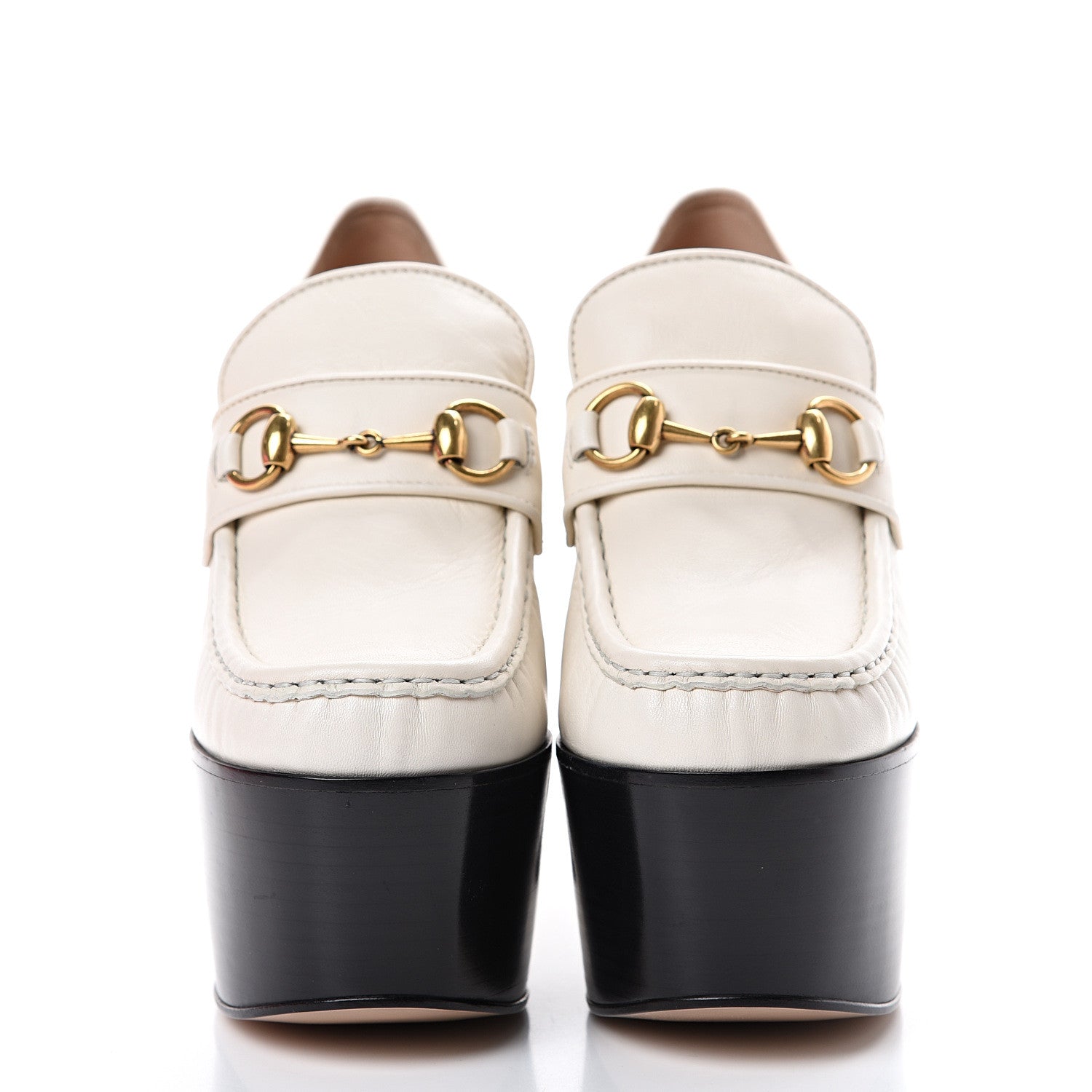 Gucci Malaga Kid Pearl Studded Vegas Platform Loafers 38.5 Mystic White 2 of 10
