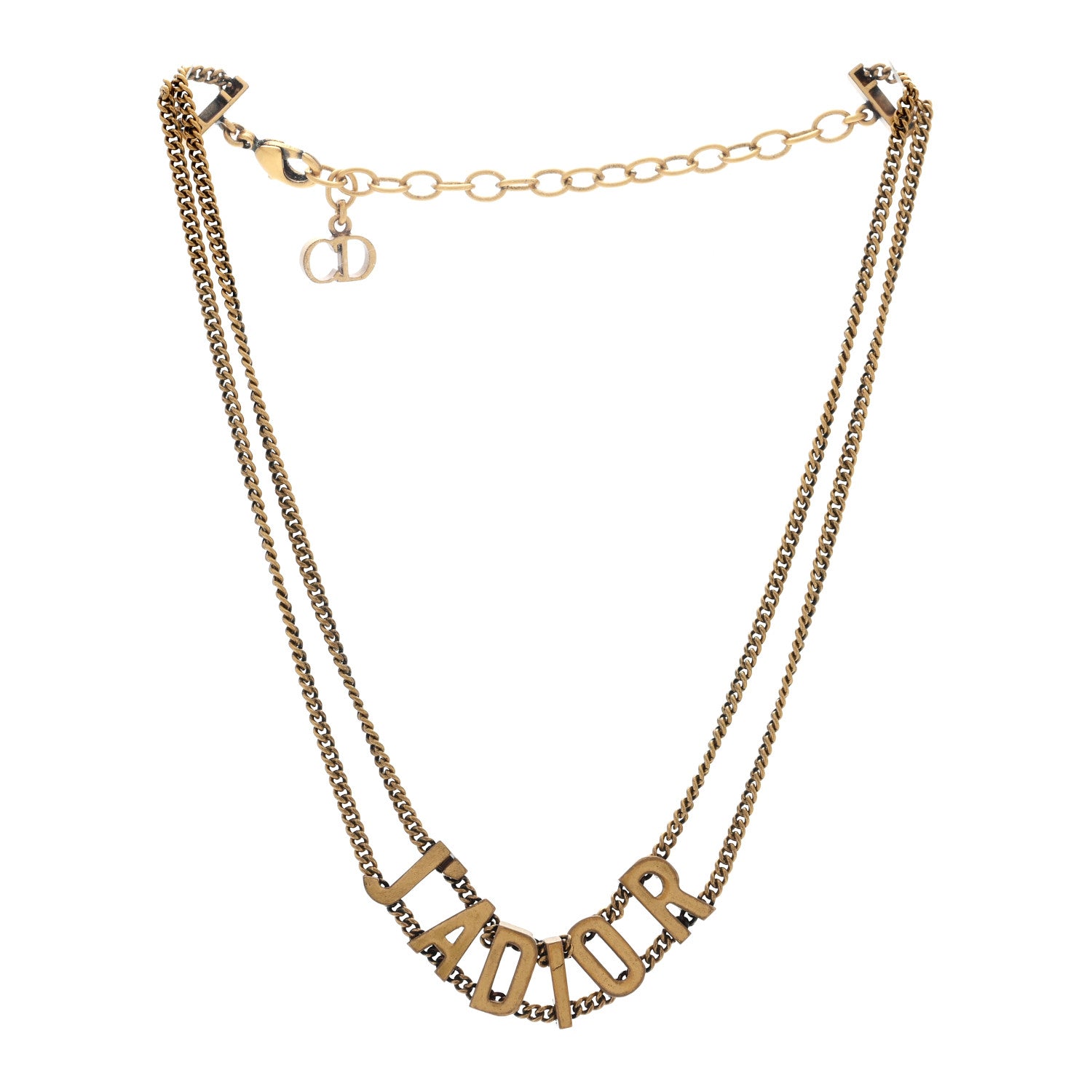 Christian Dior Metal J'Adior Choker Necklace Aged Gold 2 of 3