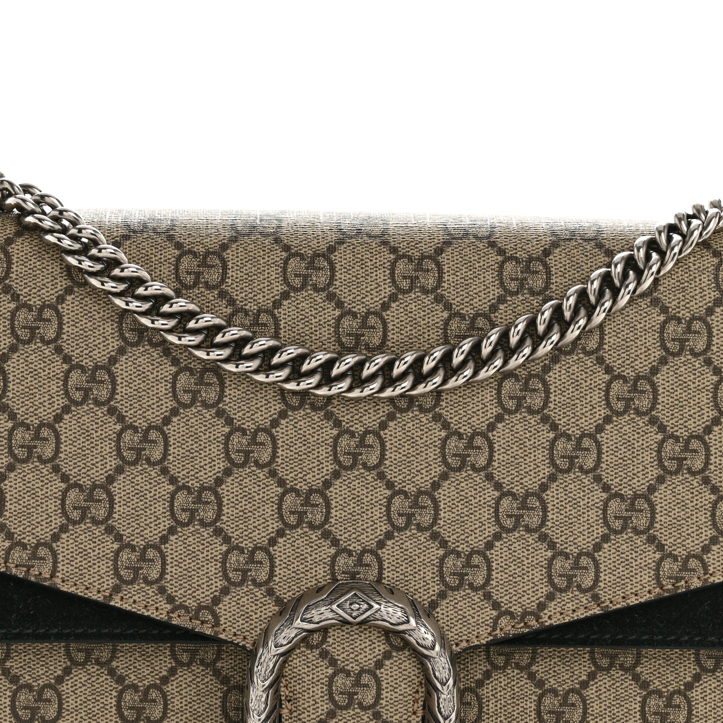 GG Supreme Monogram Medium Dionysus Shoulder Bag Black