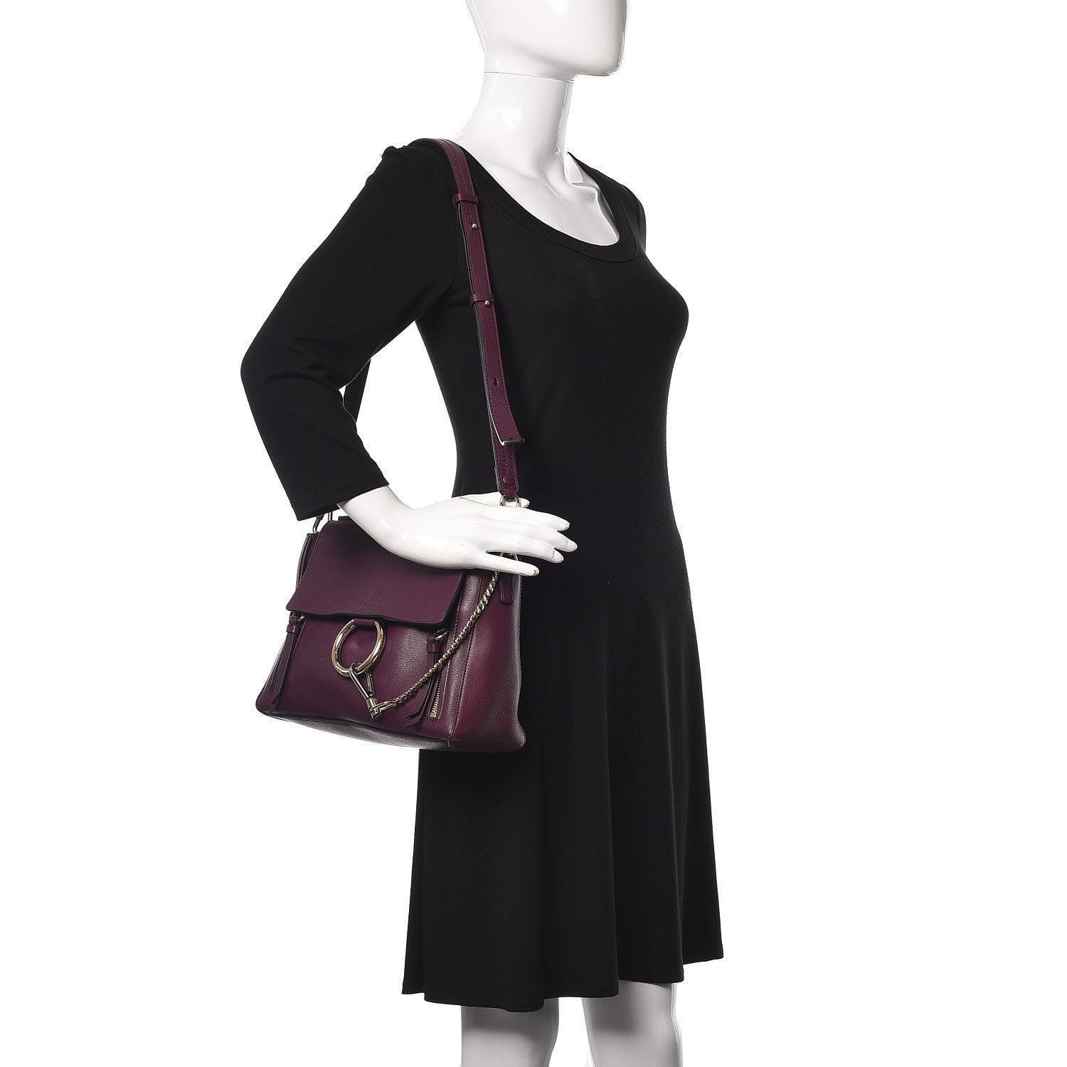 Chloe Calfskin Small Faye Day Shoulder Bag Intense Violine 2 of 12