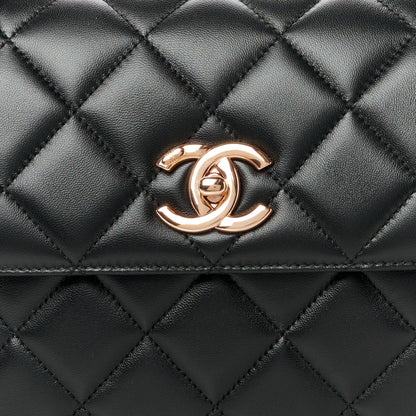 Chanel Lambskin Quilted Small Trendy CC Dual Handle Flap Bag Black 10 of 14