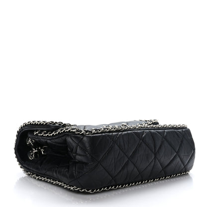 Chanel Crumpled Calfskin Medium Chain All Over Flap Black 4 of 9