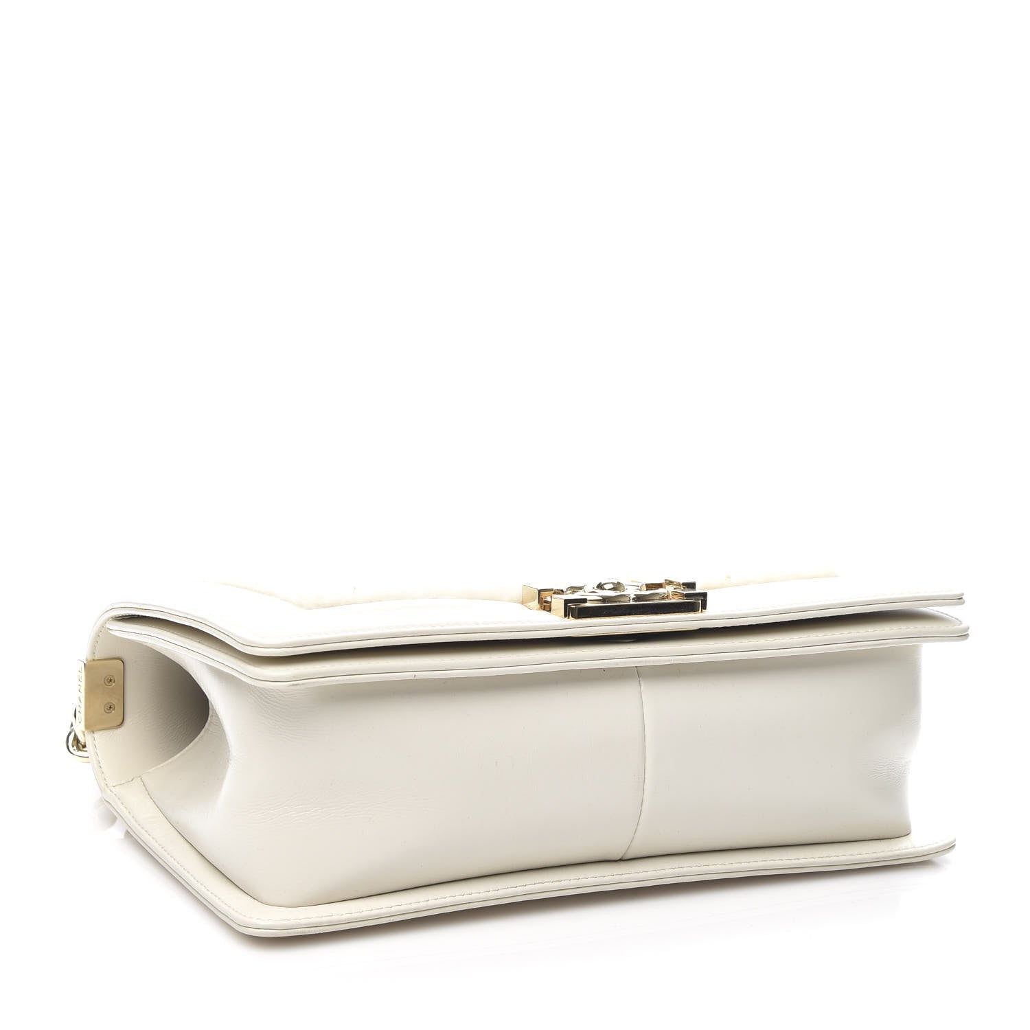 Chanel Shearling Sheepskin Medium Boy Flap White 4 of 9