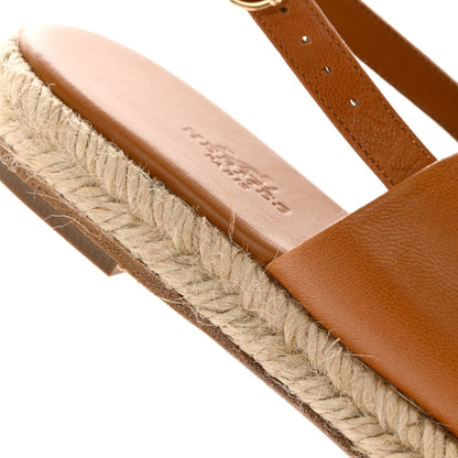 Hermes Goatskin Eloise Espadrille Sandals 38 Beige Doré 9 of 11