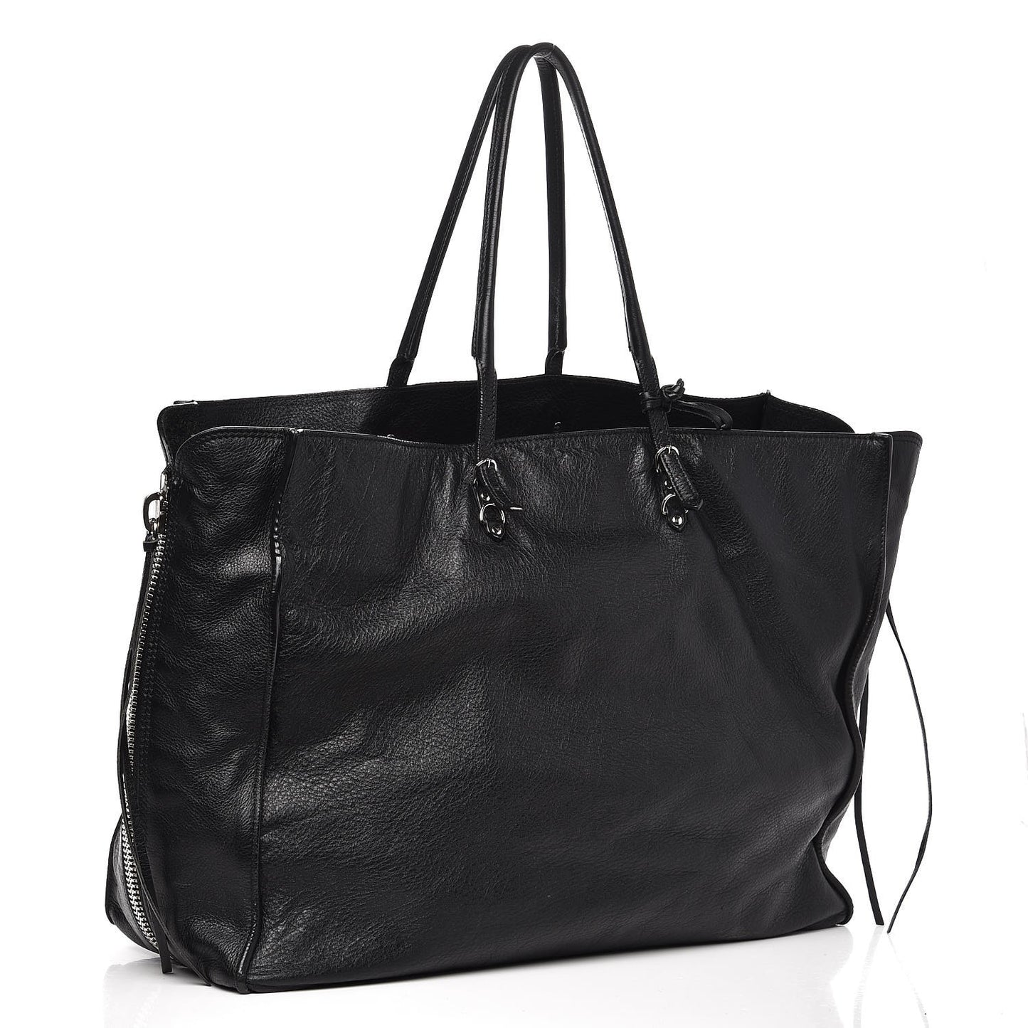 Supple Calfskin Papier A4 Zip Around Tote Black