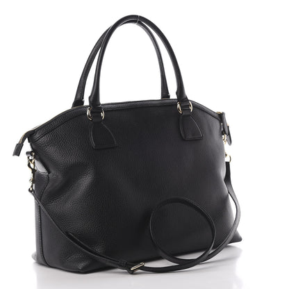 Gucci Dollar Calfskin Large GG Charm Dome Satchel Tote Black 2 of 10