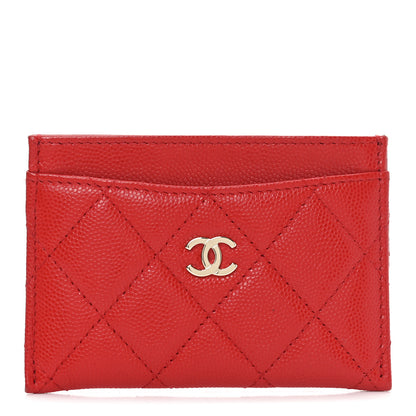 Chanel Caviar Quilted Card Holder Red 1 of 9