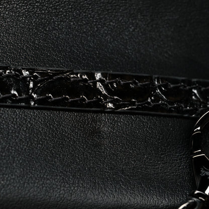 Christian Louboutin Calfskin Alligator Embossed Elisa Baguette Black 10 of 11