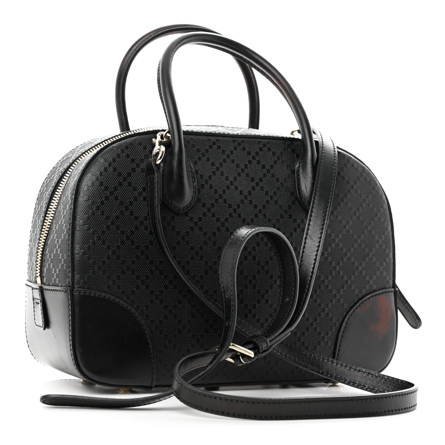Gucci Calfskin Diamante Small Top Handle Bag Black 3 of 11
