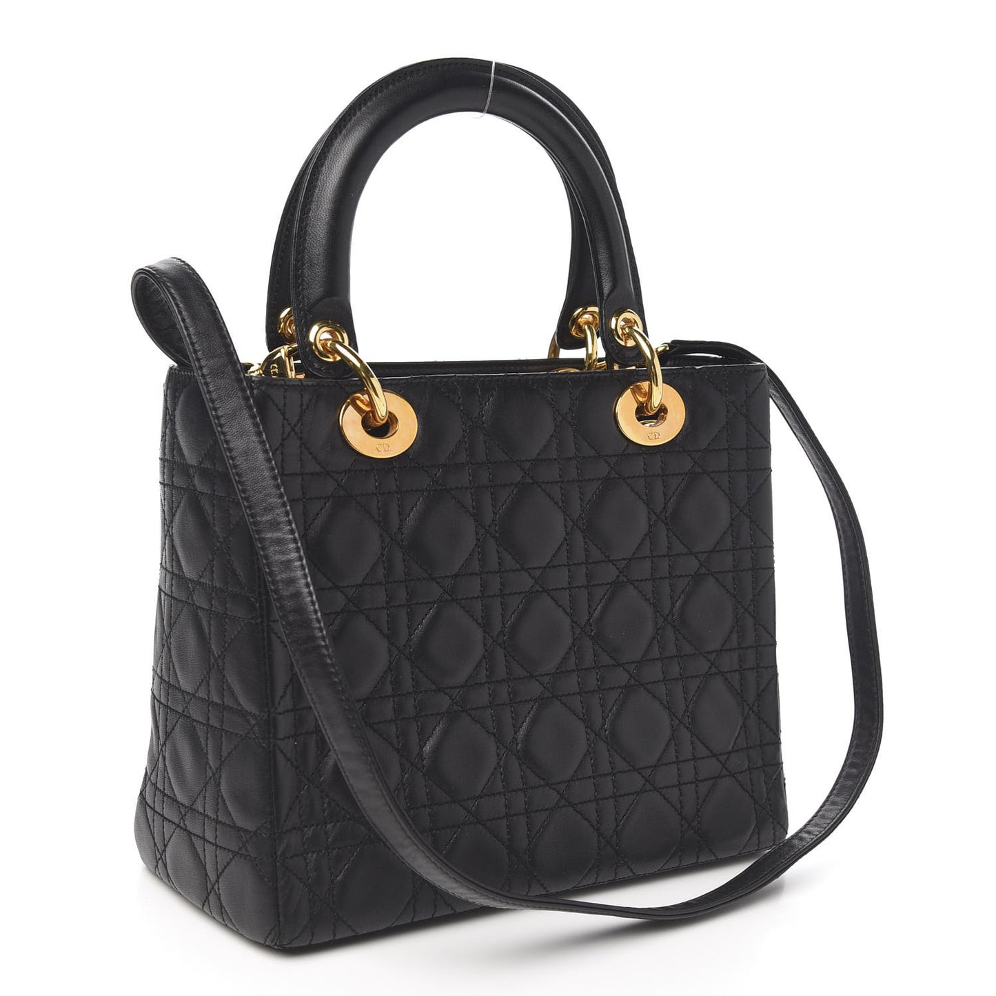 Lambskin Cannage Medium Lady Dior Black