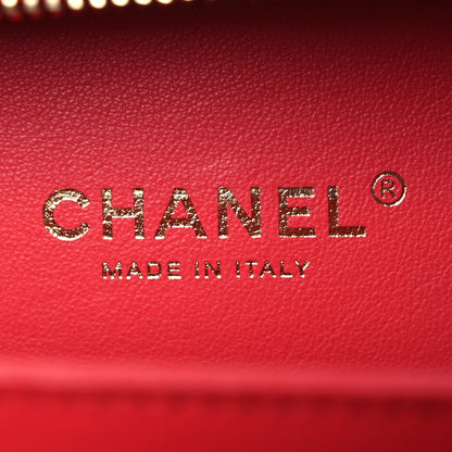 Chanel Caviar Quilted Small CC Filigree Vanity Case Red 6 of 10