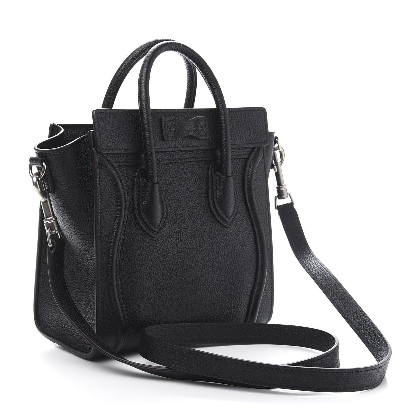Drummed Calfskin Nano Luggage Black
