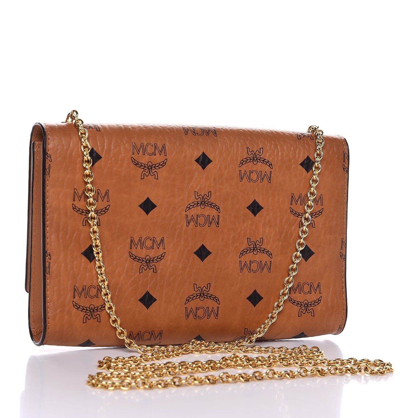 Visetos Studded Chain Wallet Cognac