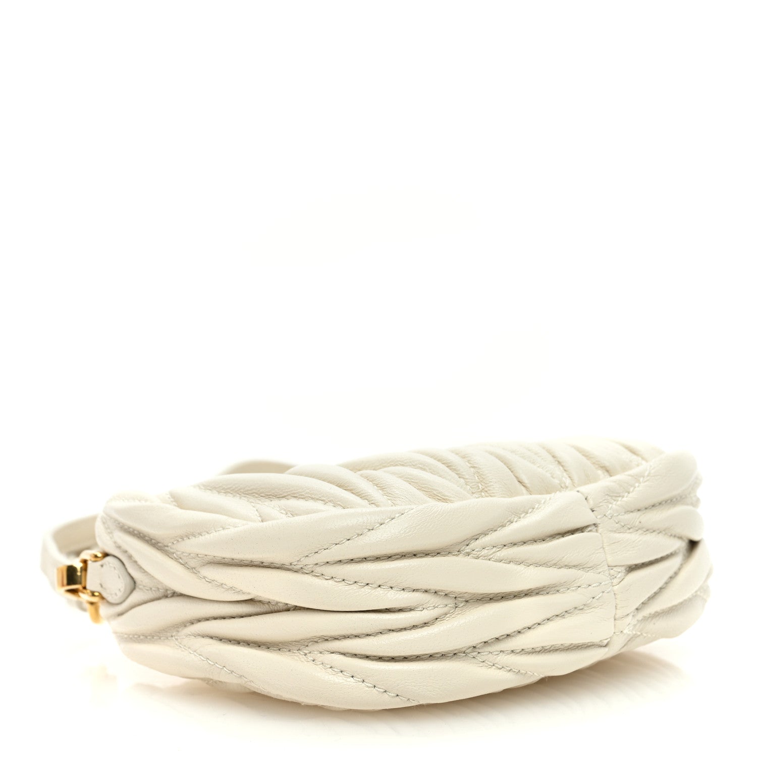Miu Miu Nappa Matelasse Micro Wander Hobo White 5 of 10
