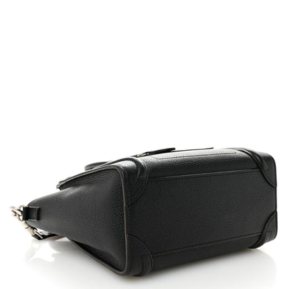 Celine Drummed Calfskin Nano Luggage Black 3 of 9