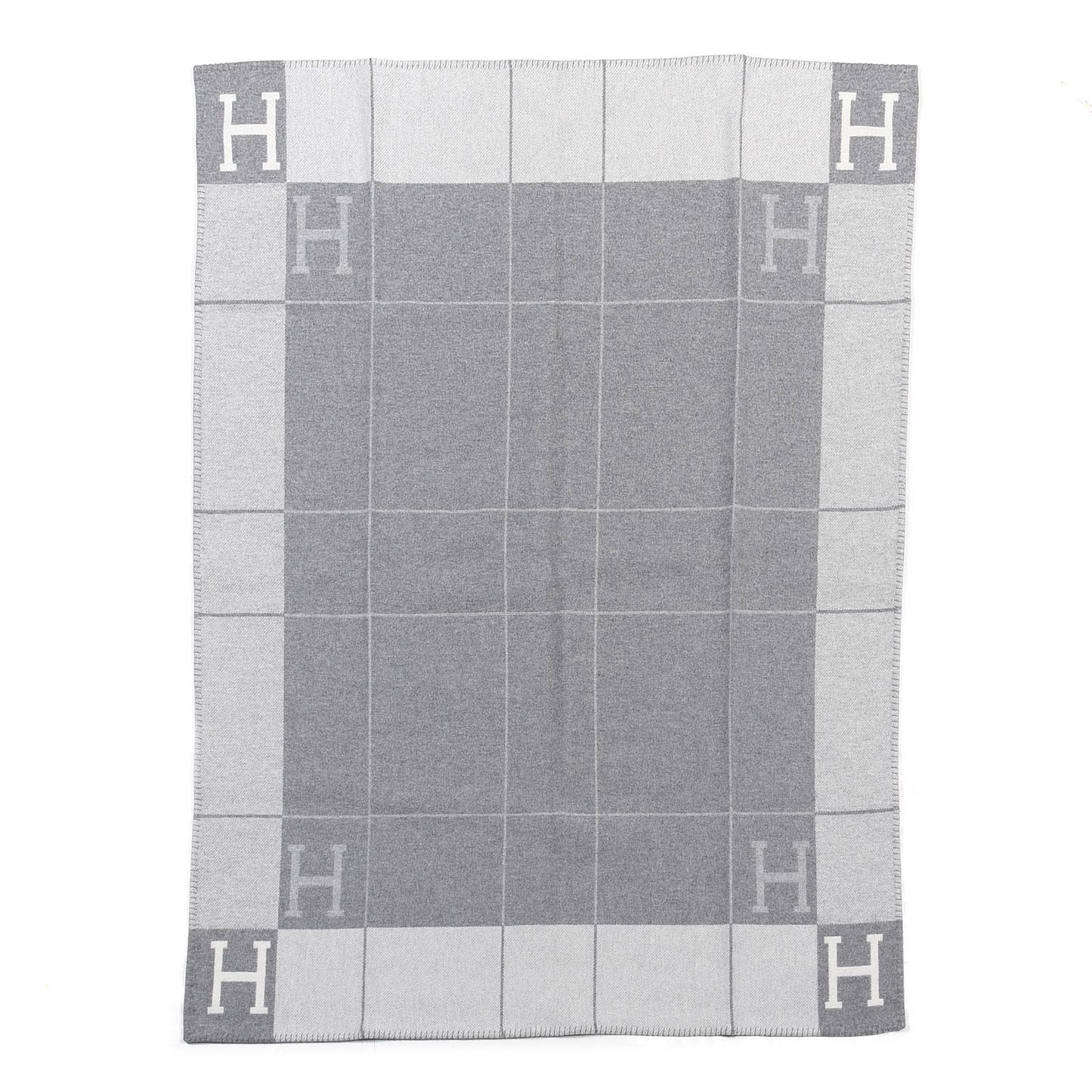 Wool Cashmere Avalon III Blanket Ecru Gris Clair