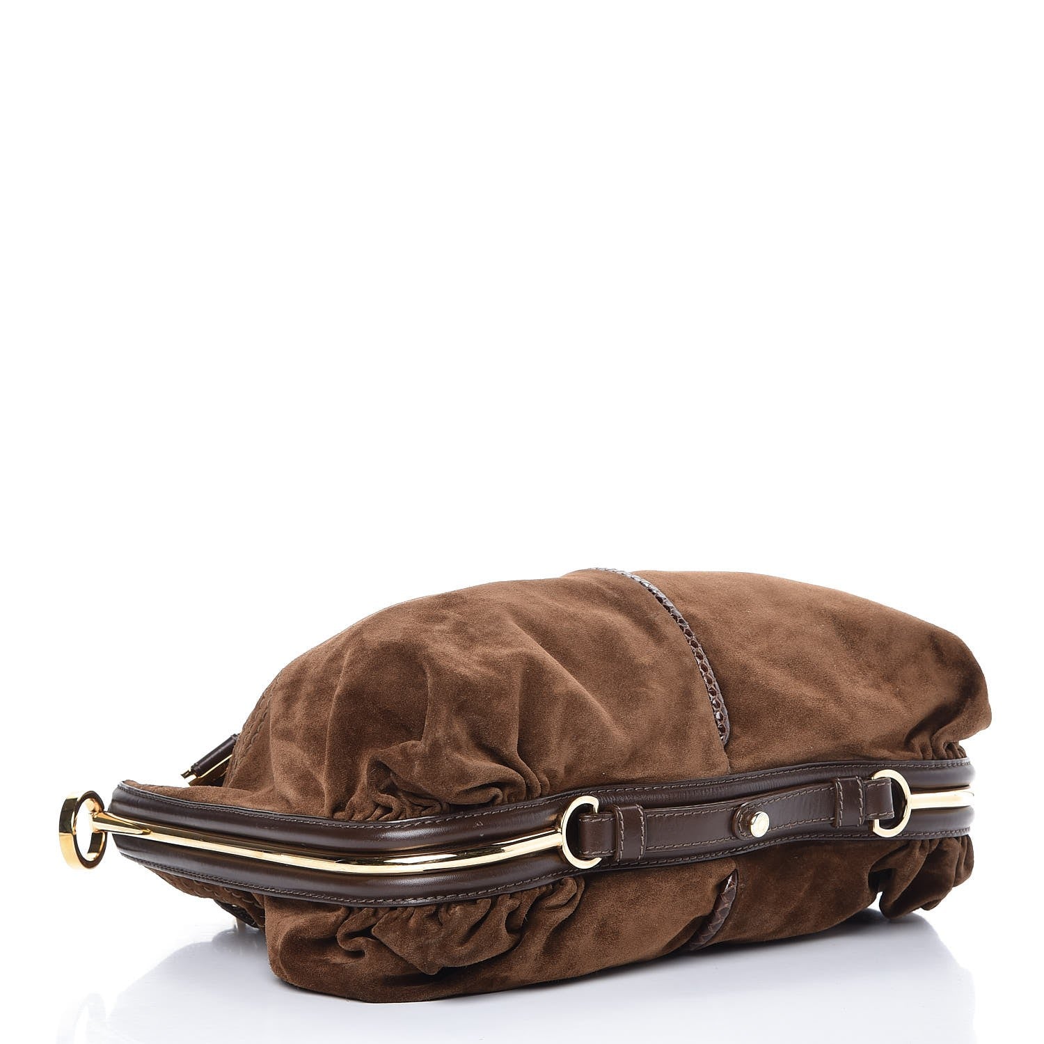 Chanel JIMMY CHOO Suede Watersnake Trim Alex Shoulder Bag Cognac 4 of 13
