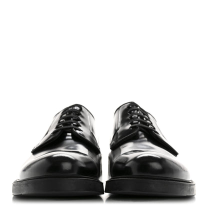 Prada Spazzolato Mens Derby Loafers 8 Black 3 of 9