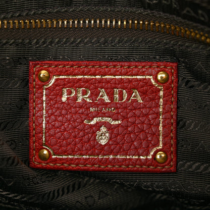 Prada Vitello Daino Top Handle Shoulder Bag Rosso 6 of 15