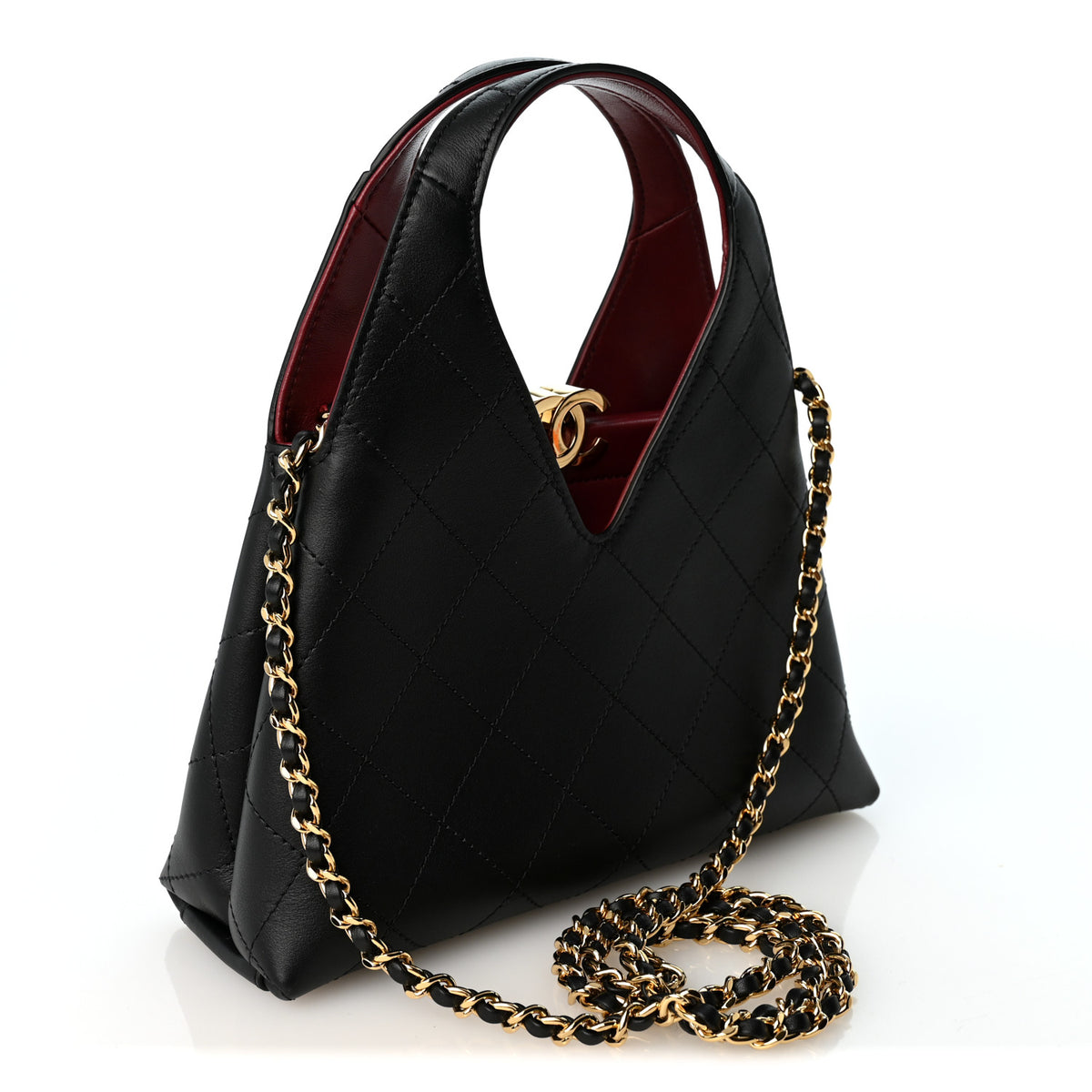 Calfskin Chic Lady Small Shopping Tote Black