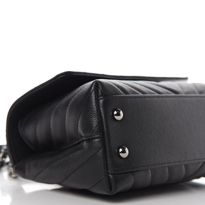 Chanel Caviar Chevron Quilted Mini Coco Handle Flap Black 7 of 11