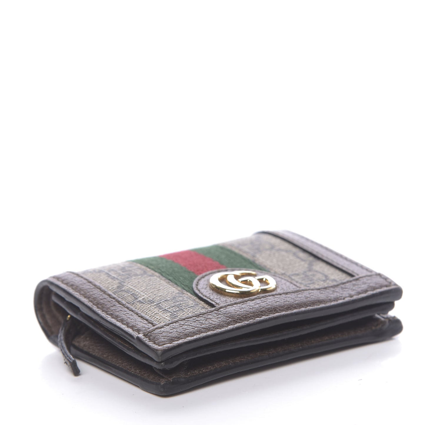 GG Supreme Monogram Web Ophidia Card Case Beige New Acero