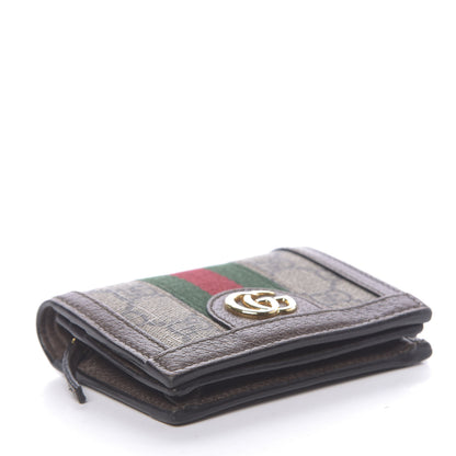 Gucci GG Supreme Monogram Web Ophidia Card Case Beige New Acero 4 of 9